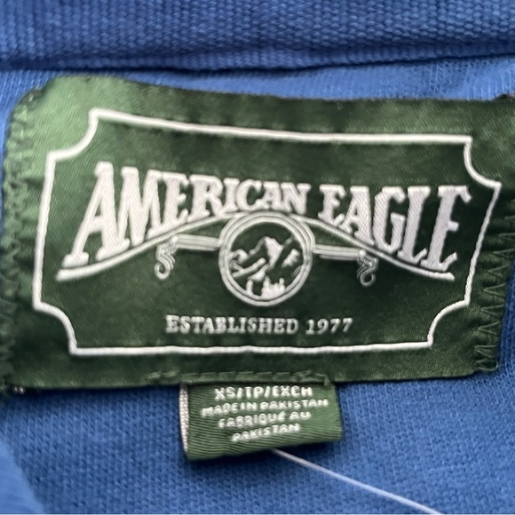 American Eagle Outfitters Blue Hoodie with White Logo - Picture 2 of 2